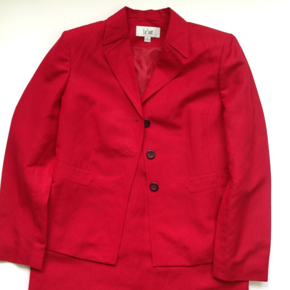 LeSuit Red skirt suit
